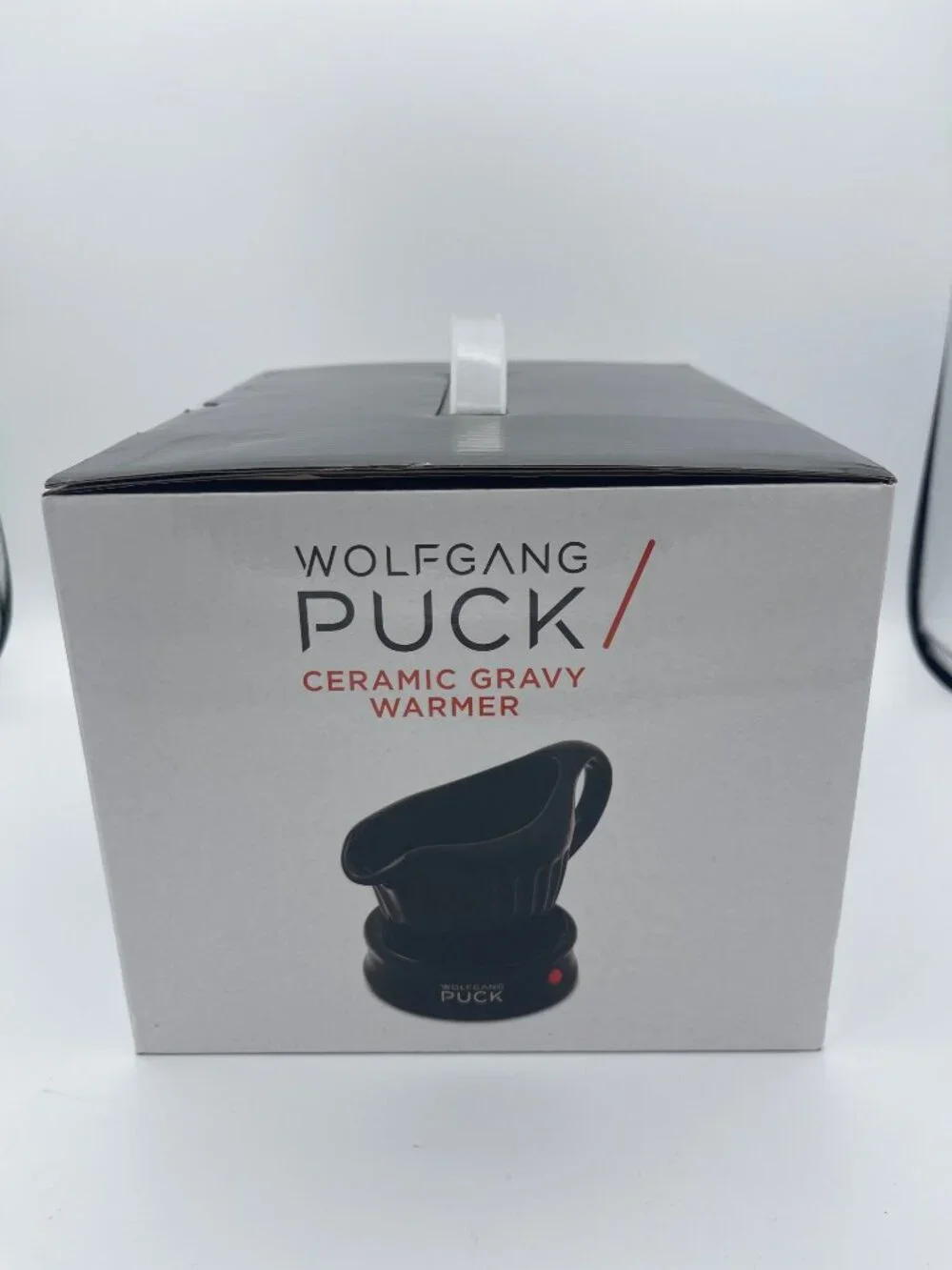 Wolfgang Puck Ceramic Gravy Boat & Warmer Black NEW IN BOX